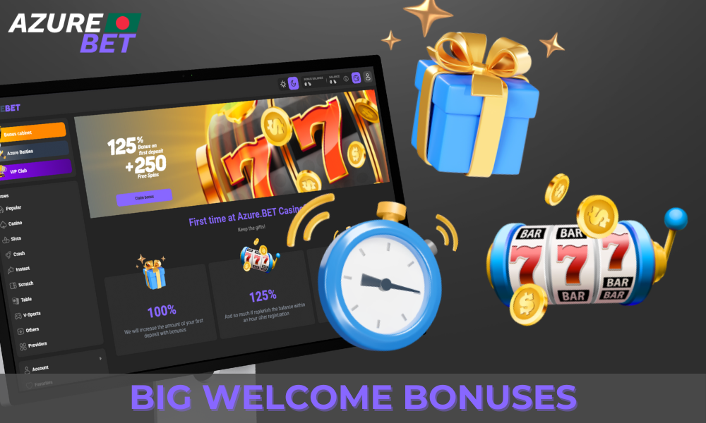 At AzureBet, you get a big welcome bonus