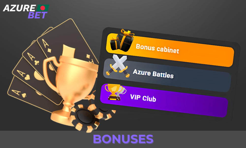 All available bonuses from Azure Casino