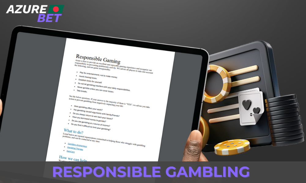 Azurebet Bangladesh promotes responsible gambling